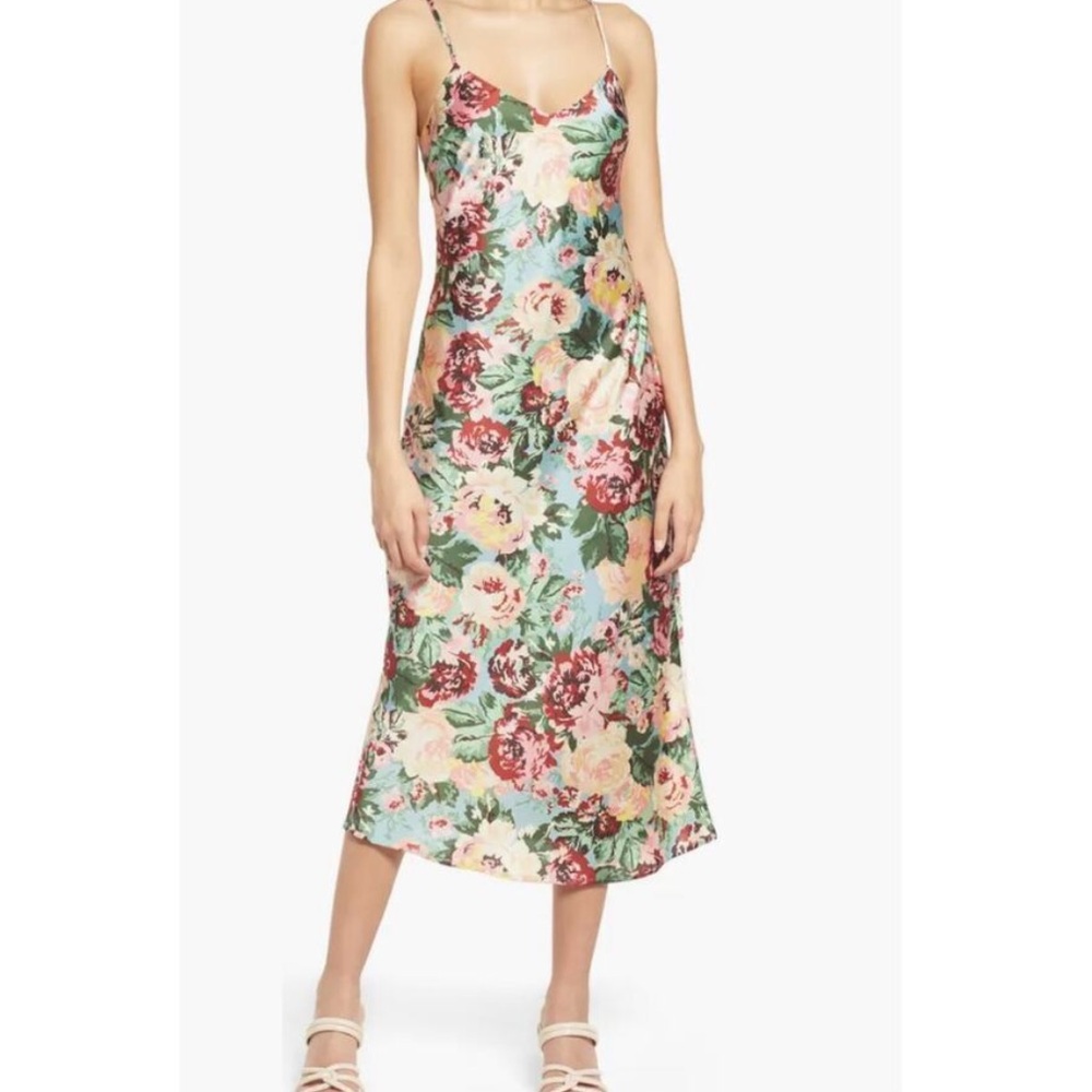 Lost + Wander Emerald Eyes Midi Dress, Floral, Sz M